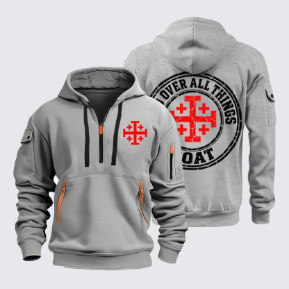 Zipper Hoodies – GOAT God Over All Things Jerusalem Cross