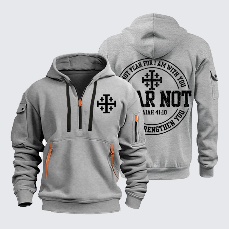 Zipper Hoodies – Fear Not – Isaiah 41:10 Jerusalem Cross