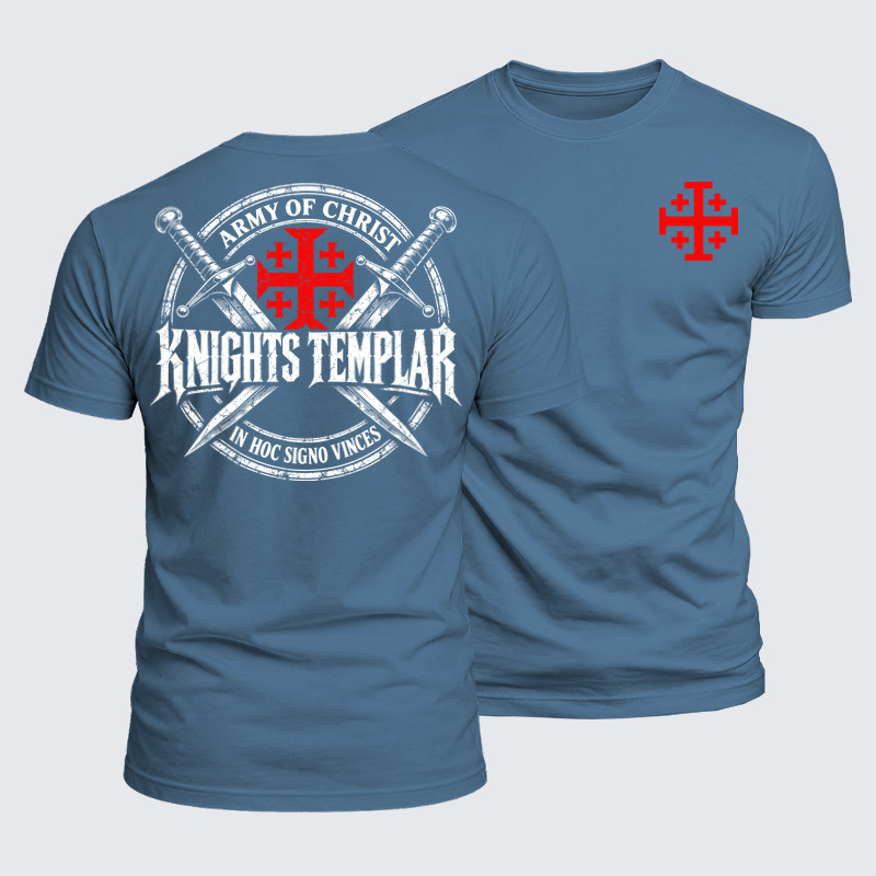 Luxe Mercerized Cotton Tee - Army of Christ – Knights Templar Jerusalem Cross