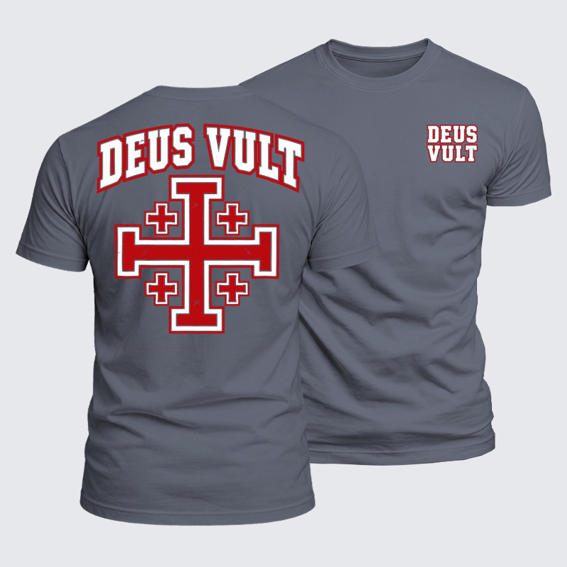 Luxe Mercerized Cotton Tee - Deus Vult – Jerusalem Cross