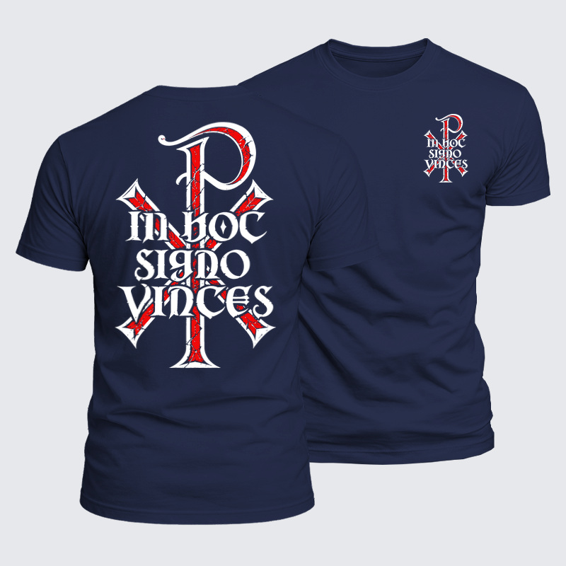 Luxe Mercerized Cotton Tee - In Hoc Signo Vinces Chi Rho