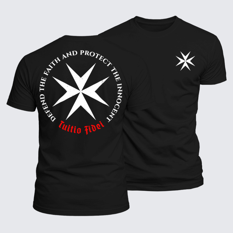 Luxe Mercerized Cotton Tee - Defend the Faith, Protect the Innocent Christian Knighti – Tuitio Fide