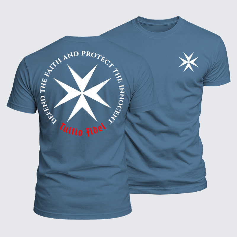 Luxe Mercerized Cotton Tee - Defend the Faith, Protect the Innocent Christian Knighti – Tuitio Fide