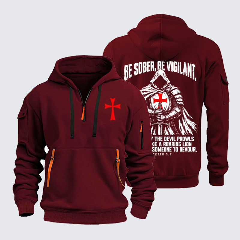 Zipper Hoodies – Be Sober, Be Vigilant – 1 Peter 5:8 Christian Warrior