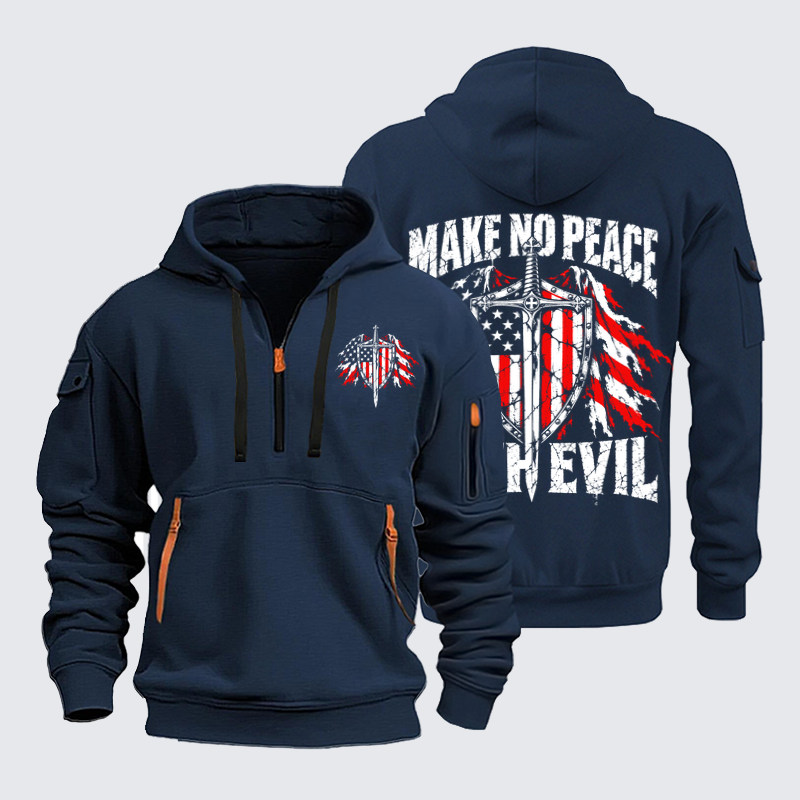Zipper Hoodies – Make No Peace With Evil – American Christian Warrior