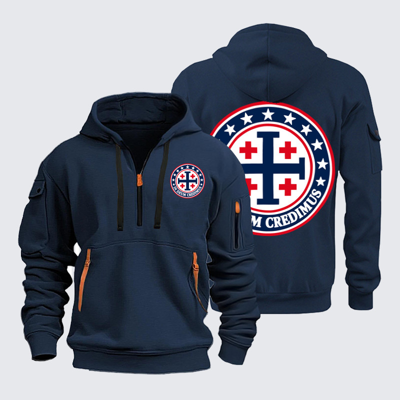 Zipper Hoodies – In Deum Credimus – In God We Trust Jerusalem Cross