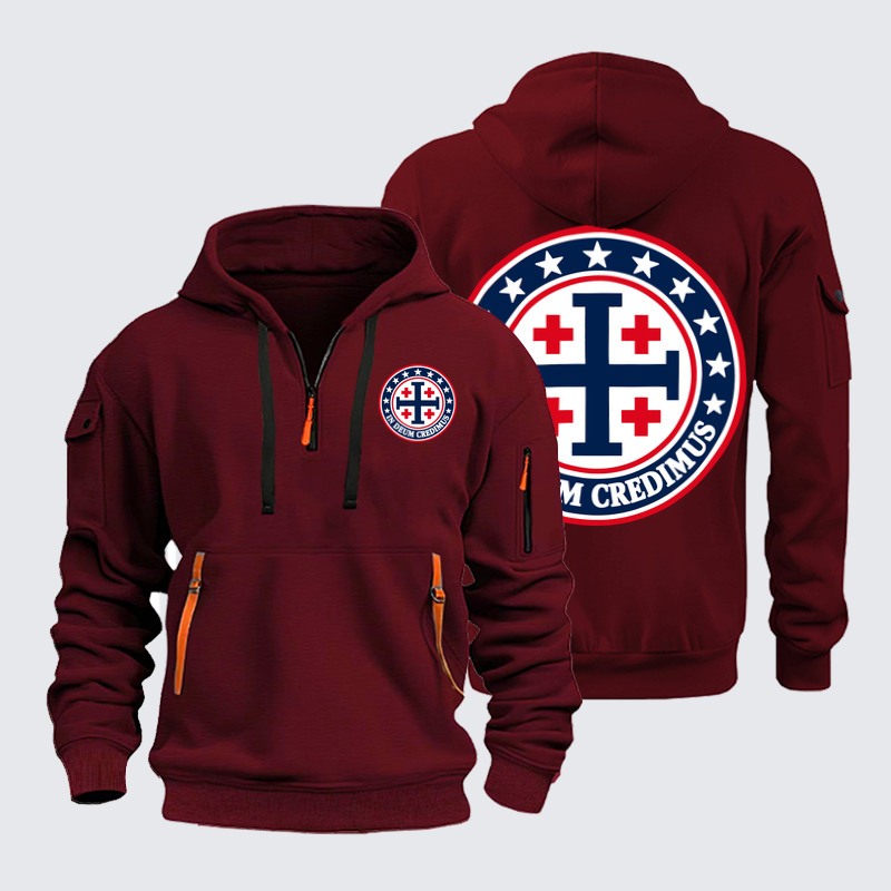 Zipper Hoodies – In Deum Credimus – In God We Trust Jerusalem Cross