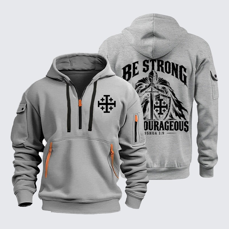 Zipper Hoodies – Be Strong and Courageous – Joshua 1:9 Christian Knight