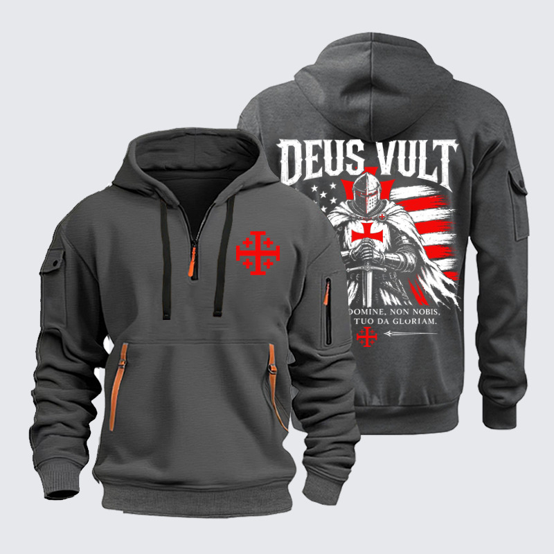 Zipper Hoodies – Deus Vult – American Christian Crusader Knight