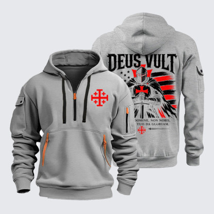 Zipper Hoodies – Deus Vult – American Christian Crusader Knight