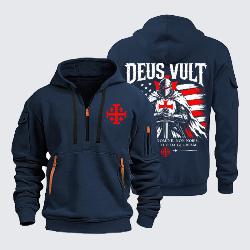 Zipper Hoodies – Deus Vult – American Christian Crusader Knight