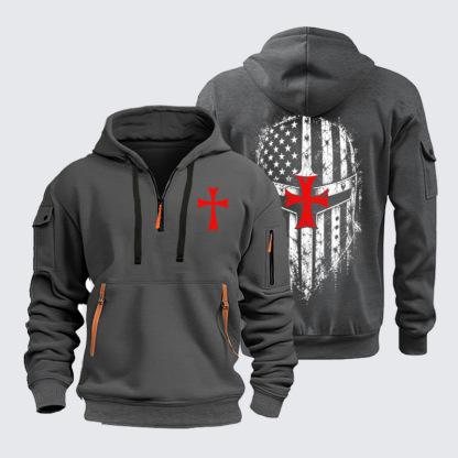 Zipper Hoodies – American Crusader – Templar Cross Christian Knight