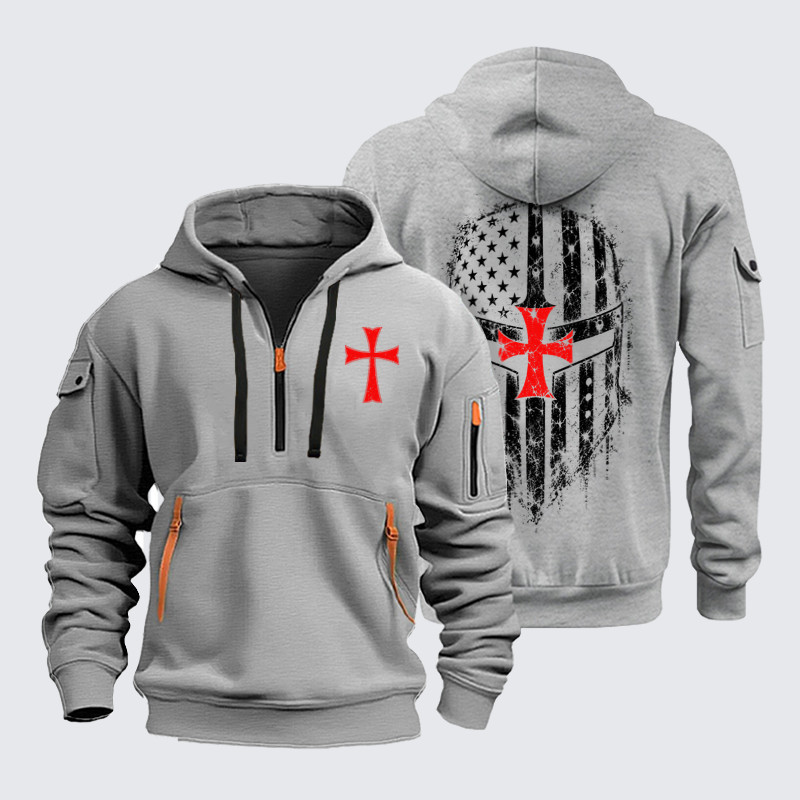 Zipper Hoodies – American Crusader – Templar Cross Christian Knight