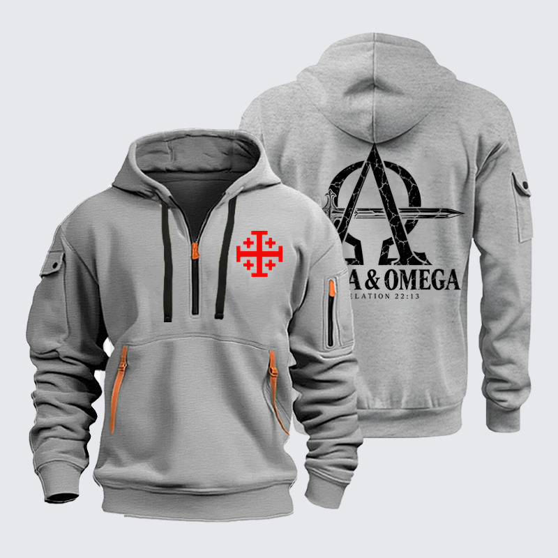 Zipper Hoodies – Alpha & Omega – Revelation 22:13 Christian Warrior