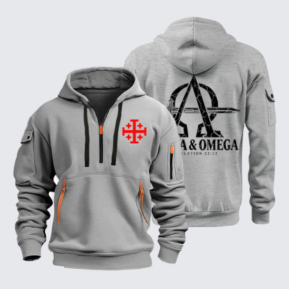 Zipper Hoodies – Alpha & Omega – Revelation 22:13 Christian Warrior