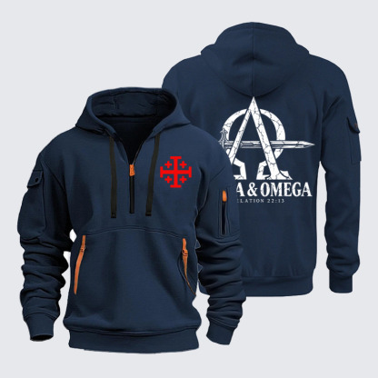 Zipper Hoodies – Alpha & Omega – Revelation 22:13 Christian Warrior