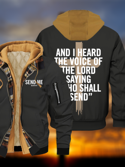 Send Me Jesus God Christian Warm Hooded Bomber Jacket