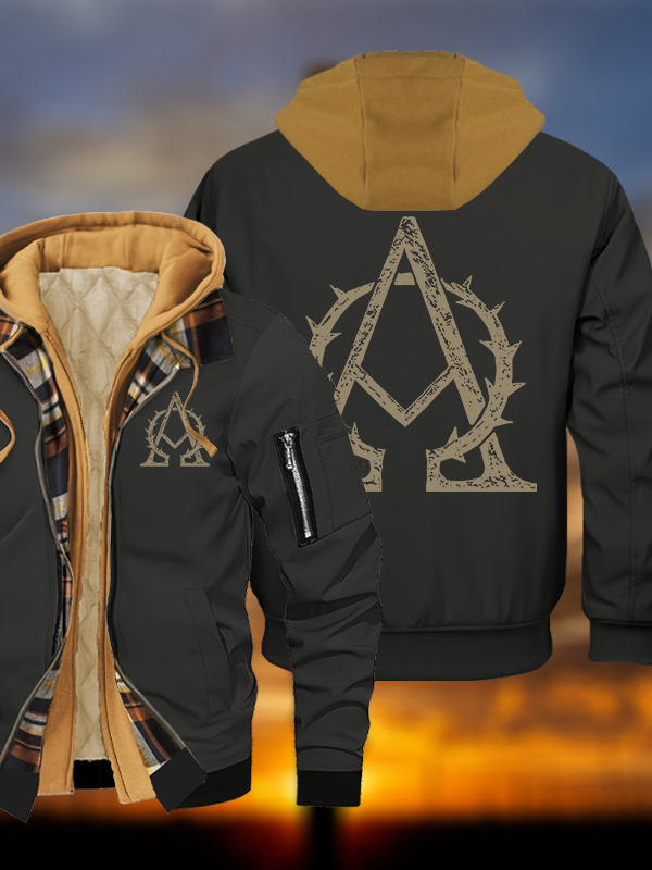 Alpha and Omega Jesus God Christian Warm Hooded Bomber Jacket