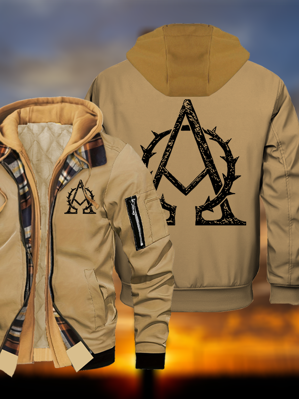 Alpha and Omega Jesus God Christian Warm Hooded Bomber Jacket