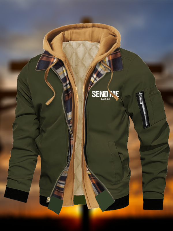 Isaiah 6:8 - SEND ME Warm Hooded Bomber Jacket