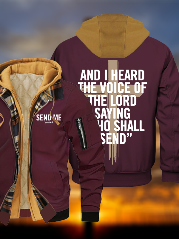 Send Me Jesus God Christian Warm Hooded Bomber Jacket