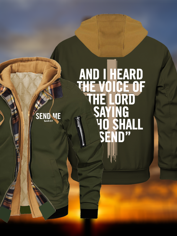 Send Me Jesus God Christian Warm Hooded Bomber Jacket