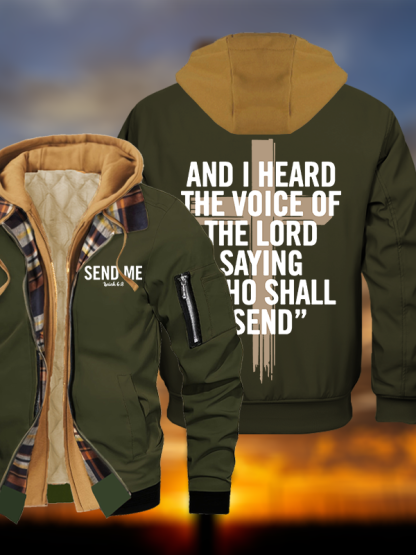 Send Me Jesus God Christian Warm Hooded Bomber Jacket