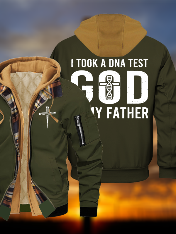 God Is My Father Jesus God Christian Warm Hooded Bomber Jacket