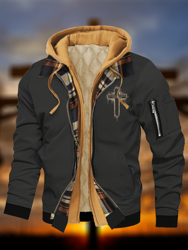 Micah 6:8  Jesus God Christian Warm Hooded Bomber Jacket
