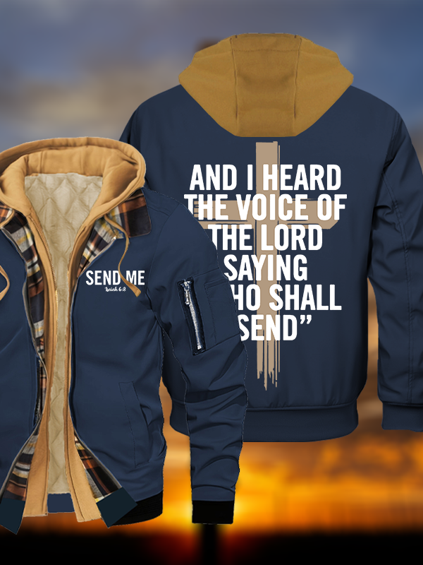 Send Me Jesus God Christian Warm Hooded Bomber Jacket