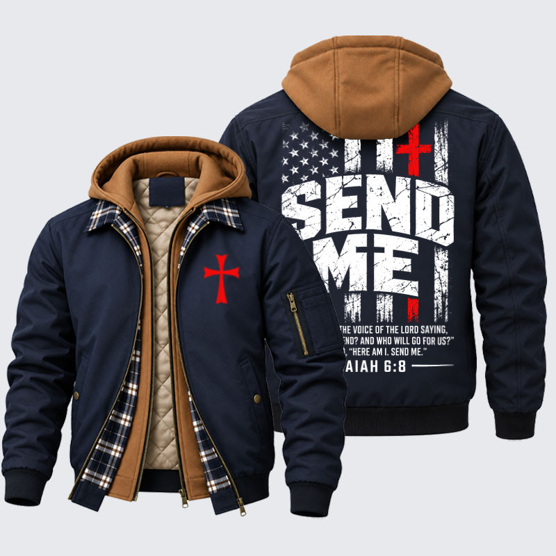 Hooded Bomber Jacket - Faith Over Fear 