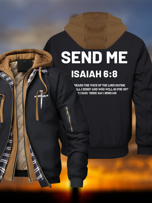 Send Me Warm Hooded Bomber Jacket