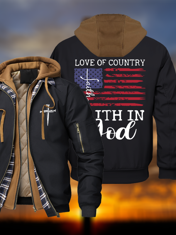 Faith In God Warm Hooded Bomber Jacket