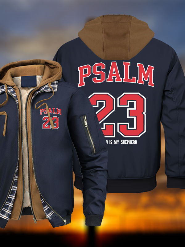 Psalm 23 Warm Hooded Bomber Jacket