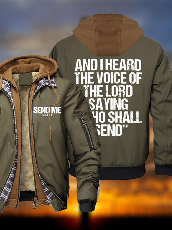 Send Me Isaiah 6:8 Warm Hooded Bomber Jacket