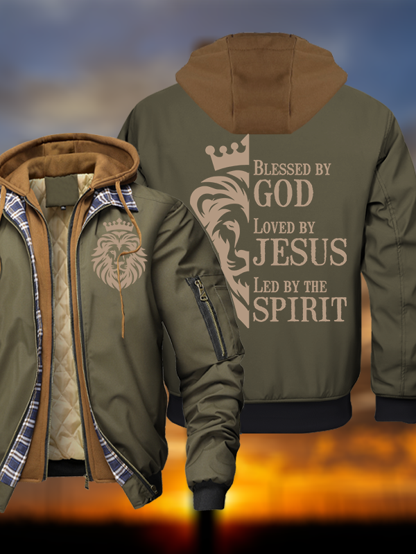 Blessed Loved Led Hooded Bomber Jacket