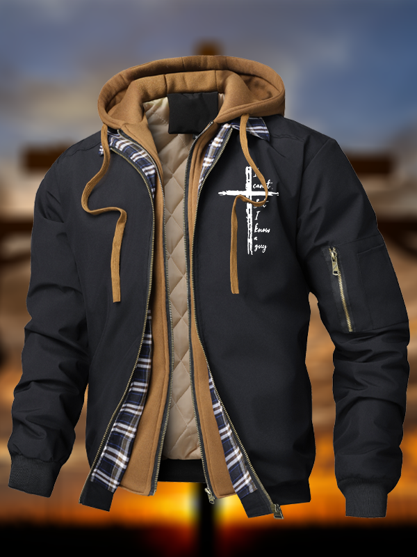 I Can't But I Know A Guy  Hooded Bomber Jacket