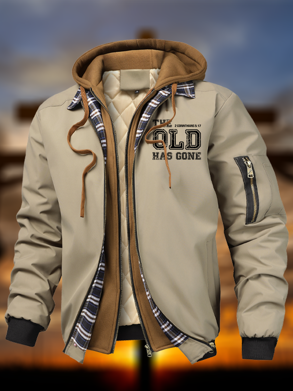 The Old Has Gone  Hooded Bomber Jacket