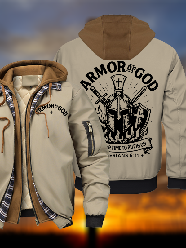 Armor Of God Hooded Bomber Jacket