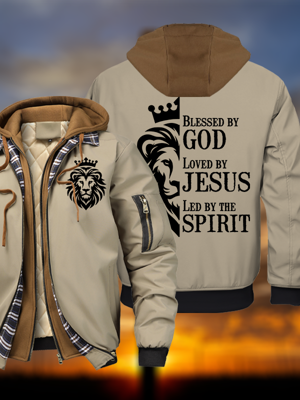 Blessed Loved Led Hooded Bomber Jacket