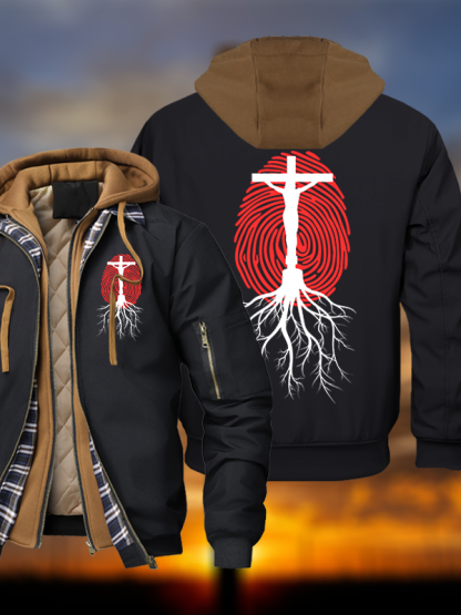 Lifeprint Faith Tree Hooded Bomber Jacket