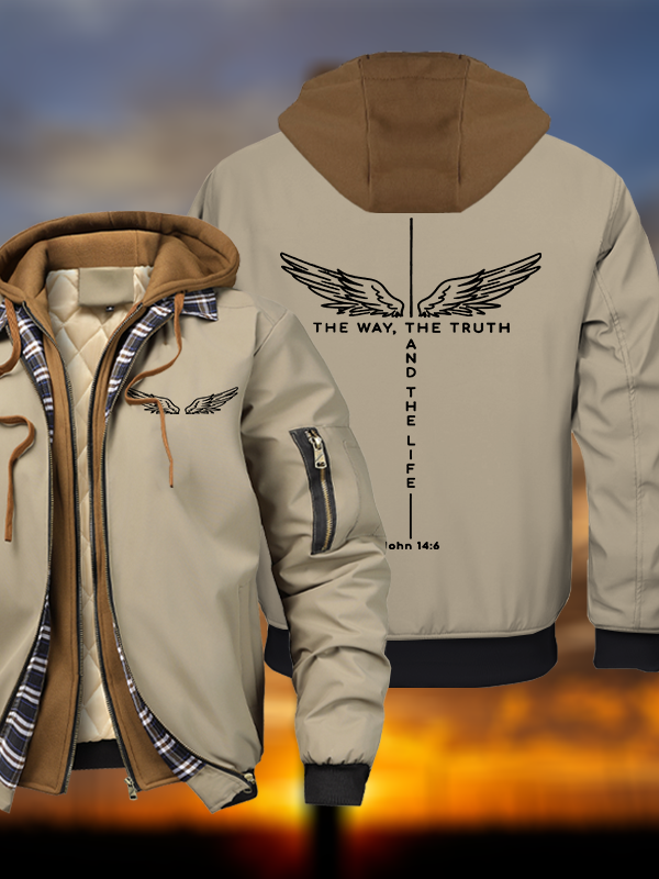 The Way The Truth The Life Hooded Bomber Jacket