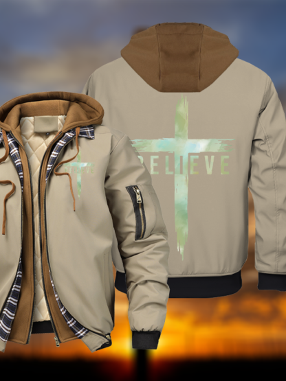 Believe Hooded Bomber Jacket