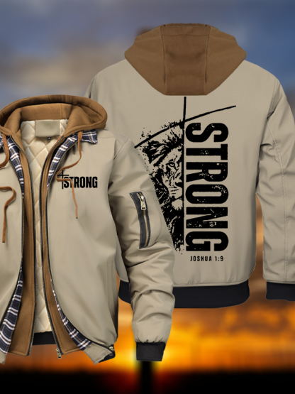 Strong Lion of Judah  Hooded Bomber Jacket