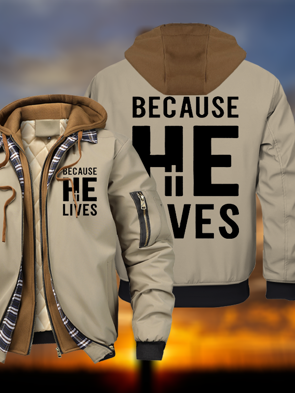 Because He Lives Hooded Bomber Jacket