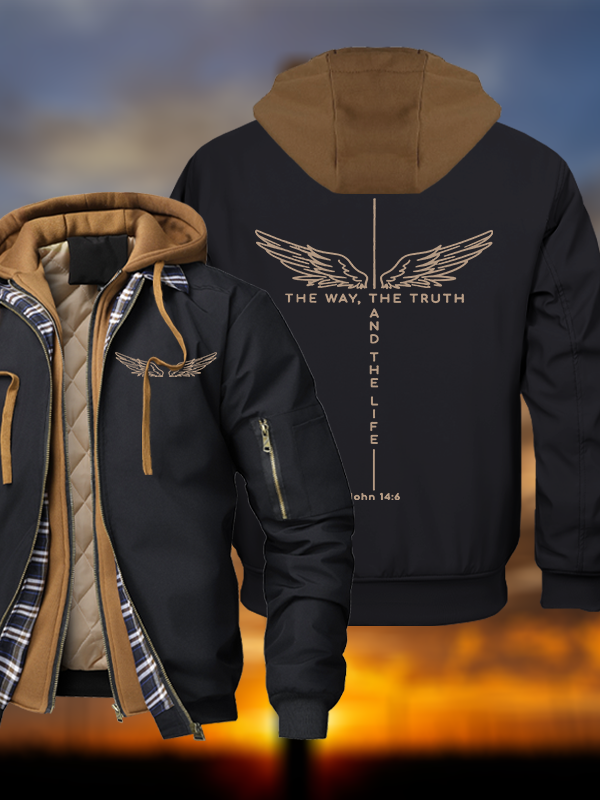 The Way The Truth The Life Hooded Bomber Jacket