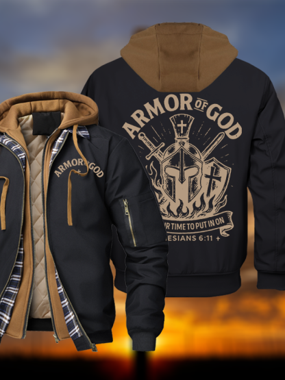Armor Of God Hooded Bomber Jacket