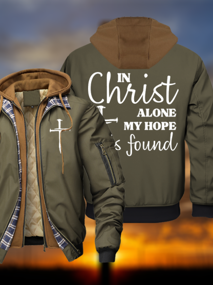 In Christ Alone My Hope Is Found Hooded Bomber Jacket