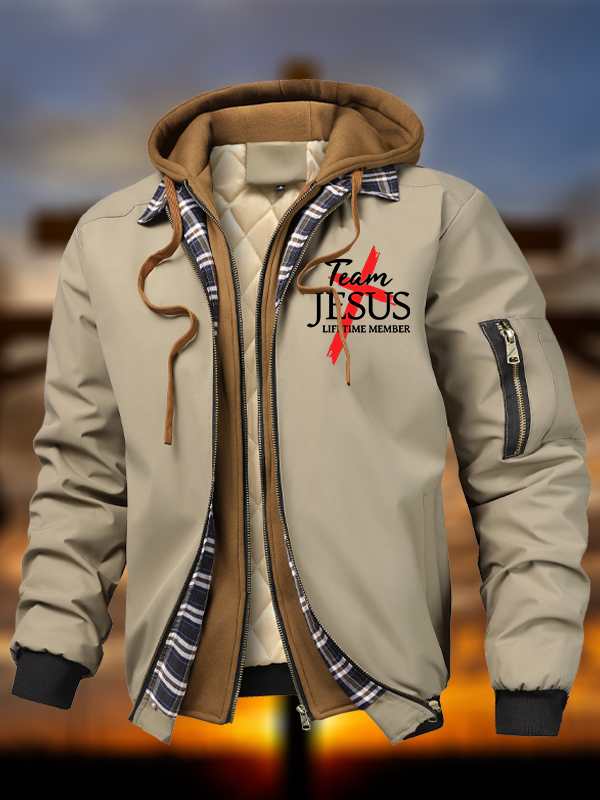 Team Jesus Hooded Bomber Jacket