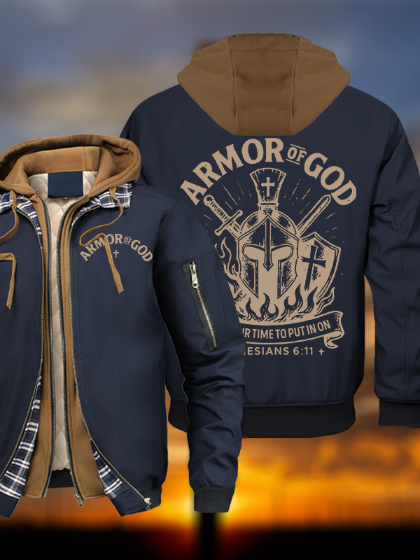 Armor Of God Hooded Bomber Jacket